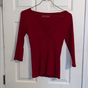 Red Tee Shoo shirt low cut V neck